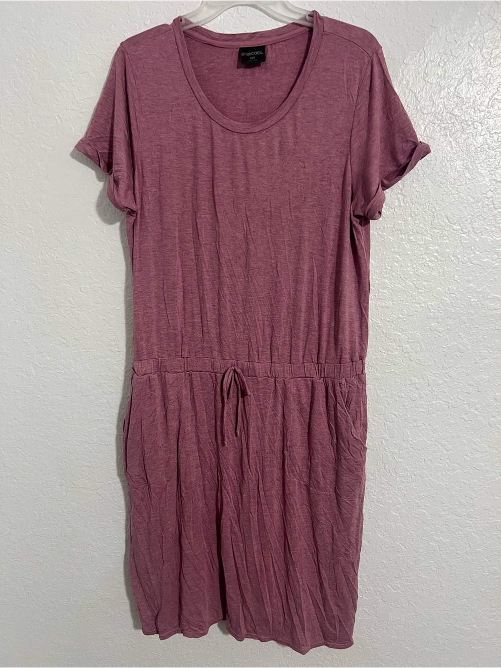32 Degrees Cool Women's Tie Waist  Midi Dress Pink Size XL Pockets # 828